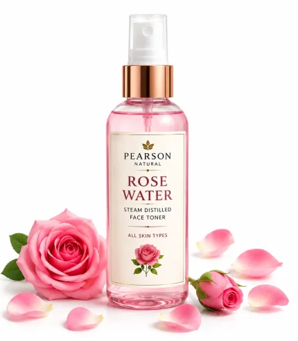 Rose water toner with pink roses